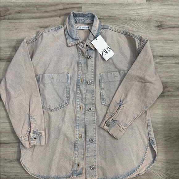 Zara Light Blue Denim Shirt - Picture 1 of 5
